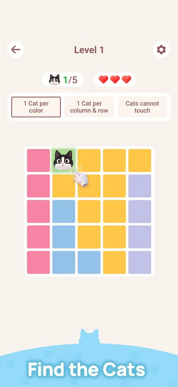 Meowdoku region-first solving strategy
